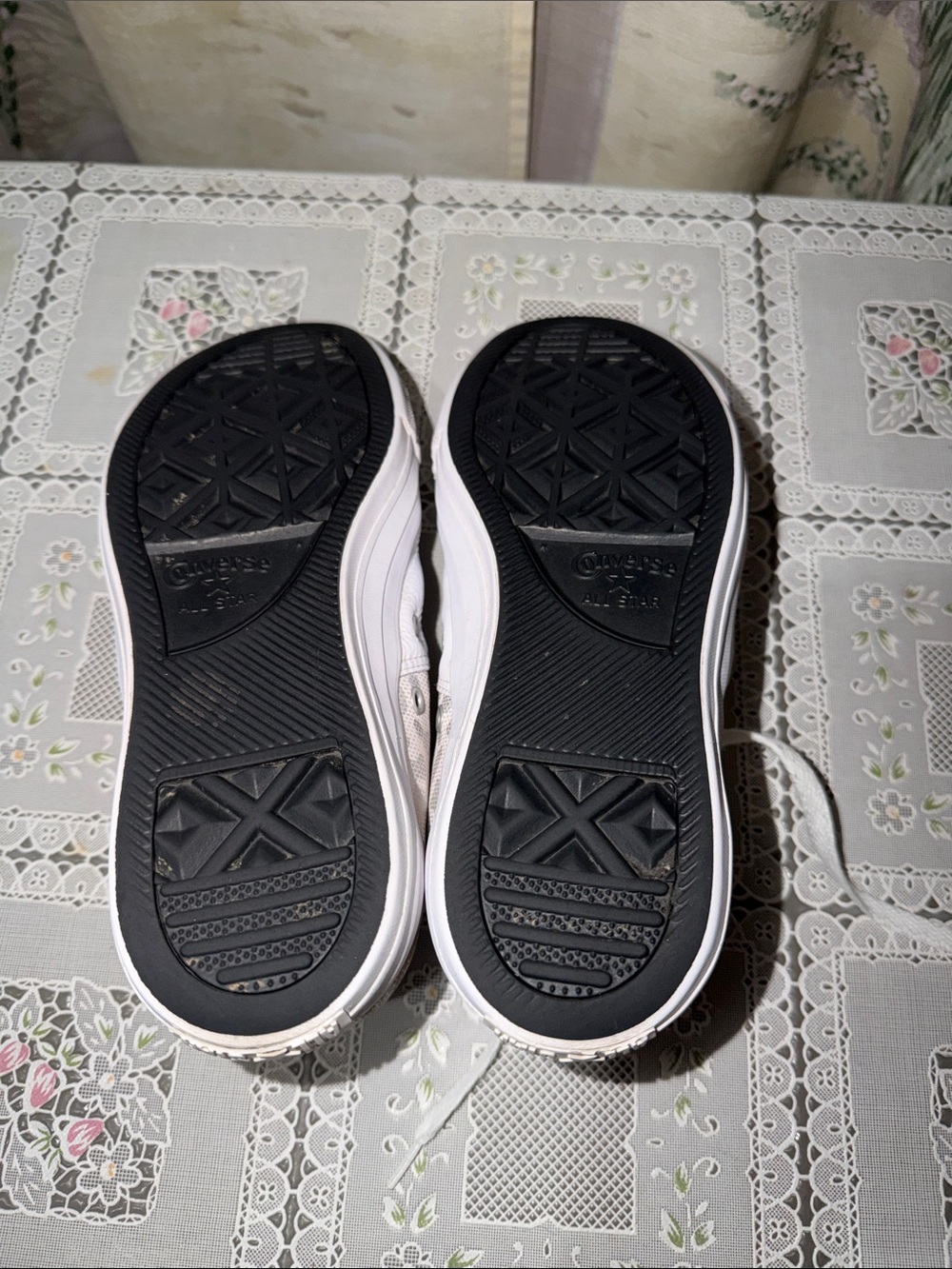Converse Women's Low Top Sneakers in White with Beige/Silver Animal Print - Picture 7 of 7